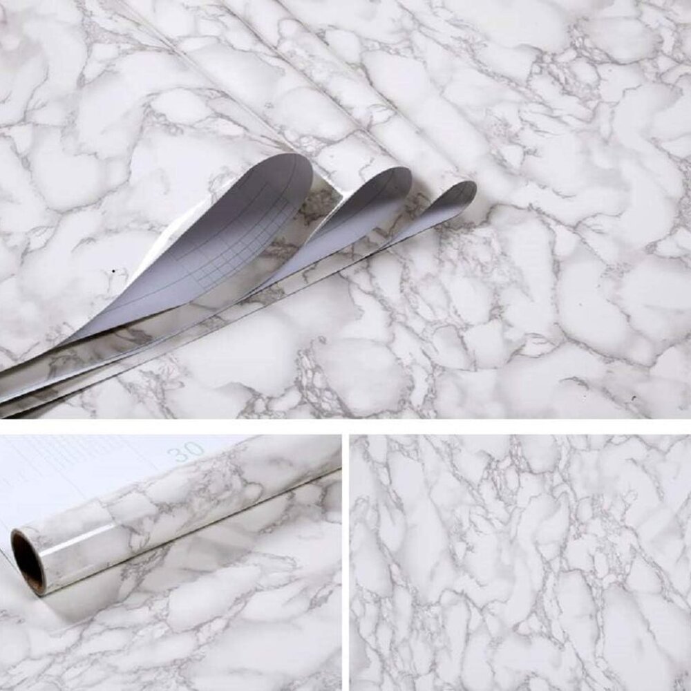 Marble Contact Paper 24'' X 79'' Granite Self-Adhesive Roll Thick Waterproof PVC